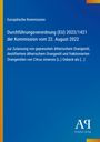 Europäische Kommission: Verordnung zur Zulassung von ätherischen Orangenölen; blaues Design mit gelbem Rand rechts.