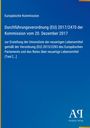 Europäische Kommission, Durchführungsverordnung (EU) 2017/2470 vom 20. Dezember 2017, blauer Hintergrund.