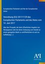 Verordnung (EU) 2017/1129, EU-Parlament; blauer Hintergrund, links gelber Streifen, Logo unten rechts.