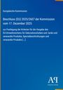 Europäische Kommission, Beschluss über EU-Umweltzeichen für Farben. Blaues Design mit gelbem Streifen links. 