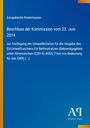 "Europäische Kommission. Beschluss der Kommission vom 23. Juni 2014 über EU-Umweltkriterien für Bettmatratzen." Das Bild hat einen blauen Hintergrund mit einem schmalen orangen Streifen am linken Rand. Unten rechts ist das Logo des Antiphon Verlags.