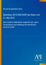 "Rat der Europäischen Union, Beschluss 2012/285/GASP des Rates vom 31. Mai 2012, Maßnahmen zu Guinea-Bissau." Links gelber Streifen.