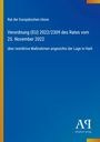 Text: Verordnung (EU) 2022/2309 über Maßnahmen in Haiti. Oben links, Rat der Europäischen Union. Unten rechts, Logo des Antiphon Verlags. Hintergrund in Blau mit orangefarbenen Akzenten.