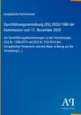Text in Weiß auf blauem Hintergrund: EU-Kommission, Verordnung (EU) 2020/1988 vom 11.11.2020. Unten rechts Logo.