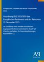 Text: Verordnung (EU) 2023/2859 zur Einrichtung eines zentralen europäischen Zugangsportals. Design mit blauem Hintergrund.