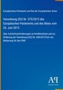 Text zur Verordnung (EU) Nr. 575/2013, europäische Aufsichtsanforderungen. Blau mit einem Logo unten rechts.