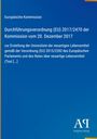 Europäische Kommission, Durchführungsverordnung (EU) 2017/2470, Kommission vom 20. Dezember 2017. Blau mit gelbem Streifen.