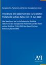 Titel: Verordnung (EU) 2023/1230; Autor: Europ. Parlament. Blauer Hintergrund mit kleinem Logo.