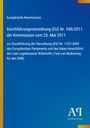 Text über Durchführung EU-Verordnung, blaue Hintergrundfarbe, gelbe Leiste links, Schrift weiß, Logo unten.