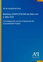"Beschluss (GASP) 2018/340 vom 6. März 2018. Blauer Hintergrund, Logo unten rechts von Antiphon Verlag."