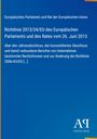 Europäische Richtlinie über Jahresabschlüsse, 26. Juni 2013. Blauer Hintergrund, weißer Text, unten rechts ein Logo.