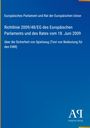 Text: Richtlinie 2009/48/EG zur Sicherheit von Spielzeug. Blau mit gelben Akzenten. Logos unten rechts.