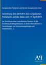 Verordnung (EU) 2019/816 des Europäischen Parlaments, zentrales System für Drittstaatsverurteilungen. Blauer Hintergrund.