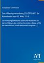 „Europäische Kommission: Durchführungsverordnung (EU) 2019/627.“ Blau mit gelber Linie und „AQ Antiphon Verlag“ Logo.