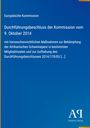 Text: "Europäische Kommission. Durchführung...vom 9. Oktober 2014...Antiphon Verlag." Blaues Cover, schlichtes Design.