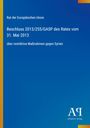 Titel: Beschluss 2013/255/GASP über Maßnahmen gegen Syrien. Hintergrund in Blau mit gelbem Rand. Logo unten rechts.