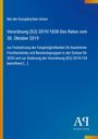 Rat der Europäischen Union: Verordnung (EU) 2019/1838 Des Rates vom 30. Oktober 2019, Buch