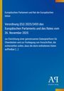 Verordnung (EU) 2025/2455 für Datenplattform Chemikalien. Oberer blauer Hintergrund, seitlicher gelber Rand, Logo unten.