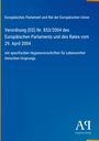 Text: Verordnung (EG) Nr. 853/2004, europäisches Parlament, Lebensmittelhygiene. Blaues Cover mit Verlagssignet.
