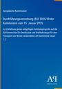 Text: "Europäische Kommission. Durchführungsverordnung (EU) 2025/58 der Kommission vom 15. Januar 2025." Blaues Cover.