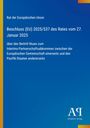 Text: Beschluss (EU) 2025/537 vom 27. Januar 2025, Beitritt Niues zum Abkommen. Blaues Design mit gelbem Rand.