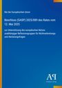 "Rat der Europäischen Union, Beschluss (GASP) 2025/889 des Rates vom 12. Mai 2025, Antiphon Verlag Logo. Blauer Hintergrund."