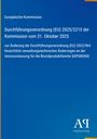 Text zur Verordnung der EU-Kommission. Blauer Hintergrund, weißer Text. Unten rechts steht "Antiphon Verlag".