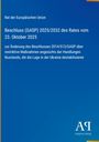 Text über Beschluss des Rates der EU gegen Russland. Blauer Hintergrund. Logo unten rechts: "Antiphon Verlag".