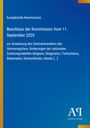 Europäische Kommission: Beschluss vom 11. September 2025 zur Anweisung des Zentralverwalters. Blaues Design mit gelbem Streifen.