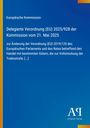 EU-Verordnung 2025/928 zur Änderung von 2019/125, Handel mit Gütern zur Vollstreckung der Todesstrafe. Blaues Design, Logo unten.