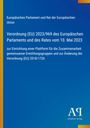 Europäische Verordnung zur Einrichtung einer Plattform zur Zusammenarbeit, blauer Hintergrund mit gelben Akzenten.