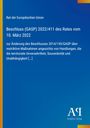 Text: "Rat der Europäischen Union. Beschluss (GASP) 2022/411 des Rates vom 10. März 2022." Blauer Hintergrund, gelber Streifen links.