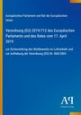 Text: Verordnung (EU) 2019/712 zur Sicherstellung des Wettbewerbs im Luftverkehr. Blaues Design mit gelbem Streifen.