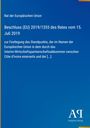 "Rat der Europäischen Union: Beschluss (EU) 2019/1355 vom 15. Juli 2019. Blaues Cover mit Antiphon Verlag Logo unten."