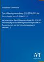 "Durchführungsverordnung (EU) 2018/505 der Kommission" steht auf blauem Hintergrund mit gelbem Rand und Logo "AR".