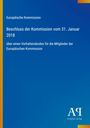 Europäische Kommission, Beschluss der Kommission vom 31. Januar 2018, Verhaltenskodex. Blau mit gelbem Rand.