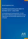 Text über eine EU-Verordnung zu Maßnahmen in Tunesien. Blaues Design mit schmalem gelbem Streifen links. Logo unten.