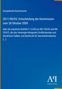 Text: "Europäische Kommission, Entscheidung 2011/98/EG vom 28 Oktober 2009". Blau mit gelbem Rand, Logo rechts unten.