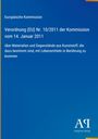 Text über EU-Verordnung 10/2011 zu Materialien für Lebensmittelkontakt. Blauer Hintergrund, schlichtes Design.