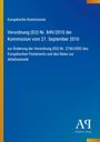 Text: "Europäische Kommission – Verordnung (EU) Nr. 849/2010 zur Änderung der EG Nr. 2150/2002." Blau mit gelbem Rand.