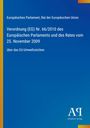 Europäisches Parlament, Verordnung (EG) Nr. 66/2010, EU-Umweltzeichen, blauer Hintergrund, gelber Rand.