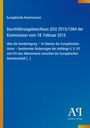 Text: "Europäische Kommission, Beschluss (EU) 2015/1084 vom 18. Februar 2015." Blauer Hintergrund, gelber Rand links. Logo unten rechts.