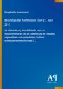 Text über eine EU-Kommissionsentscheidung von 2015. Blaues und gelbes Design mit Verlag-Logo unten rechts.