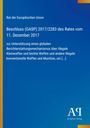 Blauer Hintergrund, gelber Streifen links, Text über EU-Beschluss zu illegalen Waffen, Logo des Antiphon Verlags unten.