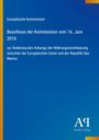 Text über Änderung der Währungsvereinbarung zwischen EU und San Marino, Datum: 16. Juni 2016. Blaues Design.