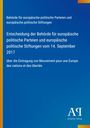 Titel: "Entscheidung der Behörde für europäische politische Parteien vom 14. September 2017". Blau mit Logos am Rand.