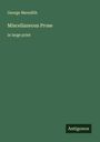 George Meredith: Miscellaneous Prose, Buch