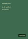 Honoré de Balzac: Louis Lambert, Buch