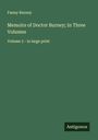 Fanny Burney: Memoirs of Doctor Burney; In Three Volumes, Buch