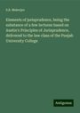 S. B. Mukerjee: Elements of jurisprudence, being the substance of a few lectures based on Austin's Principles of Jurisprudence, delivered to the law class of the Punjab University College, Buch